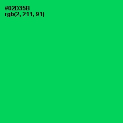 #02D35B - Malachite Color Image