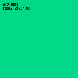 #02D988 - Caribbean Green Color Image