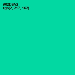 #02D9A2 - Caribbean Green Color Image