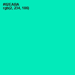 #02EABA - Caribbean Green Color Image