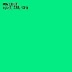 #02EB83 - Caribbean Green Color Image