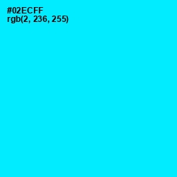 #02ECFF - Cyan / Aqua Color Image