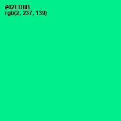 #02ED8B - Caribbean Green Color Image