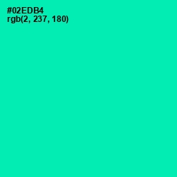 #02EDB4 - Caribbean Green Color Image
