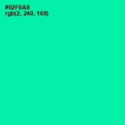 #02F0A8 - Caribbean Green Color Image