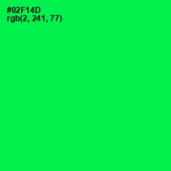 #02F14D - Malachite Color Image