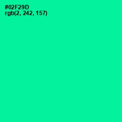 #02F29D - Caribbean Green Color Image