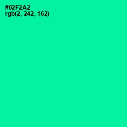 #02F2A2 - Caribbean Green Color Image