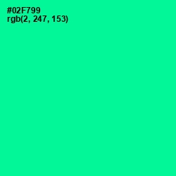 #02F799 - Caribbean Green Color Image