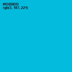 #03BBDD - Cerulean Color Image