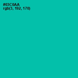 #03C0AA - Caribbean Green Color Image