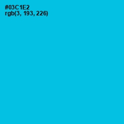 #03C1E2 - Robin's Egg Blue Color Image