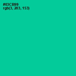 #03CB99 - Caribbean Green Color Image