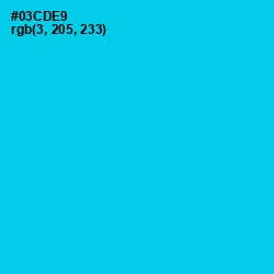 #03CDE9 - Robin's Egg Blue Color Image