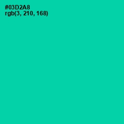 #03D2A8 - Caribbean Green Color Image