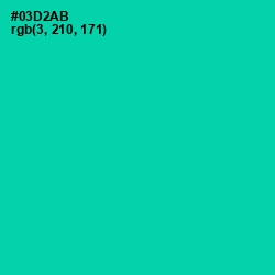 #03D2AB - Caribbean Green Color Image