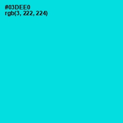 #03DEE0 - Bright Turquoise Color Image