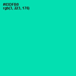 #03DFB0 - Caribbean Green Color Image