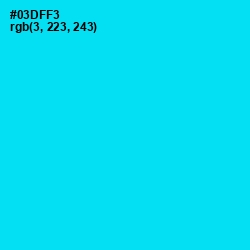 #03DFF3 - Bright Turquoise Color Image