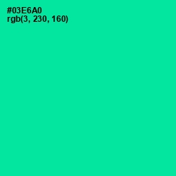 #03E6A0 - Caribbean Green Color Image