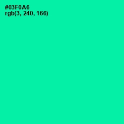 #03F0A6 - Caribbean Green Color Image