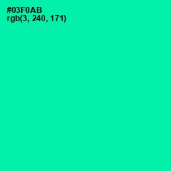 #03F0AB - Caribbean Green Color Image