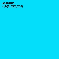 #04DEFA - Bright Turquoise Color Image