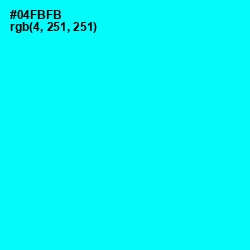 #04FBFB - Cyan / Aqua Color Image