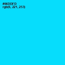 #06DDFD - Bright Turquoise Color Image