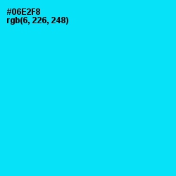 #06E2F8 - Cyan / Aqua Color Image