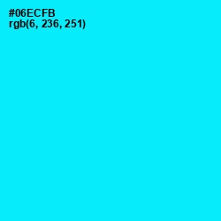 #06ECFB - Cyan / Aqua Color Image