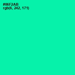 #06F2AB - Caribbean Green Color Image