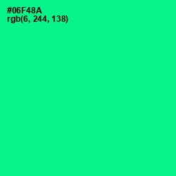 #06F48A - Caribbean Green Color Image