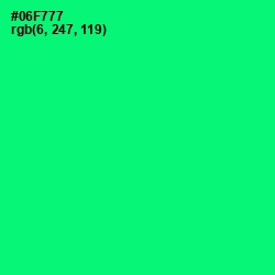 #06F777 - Spring Green Color Image