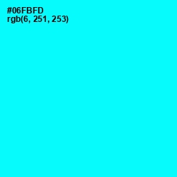 #06FBFD - Cyan / Aqua Color Image
