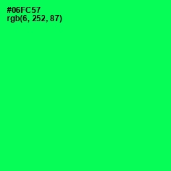 #06FC57 - Malachite Color Image