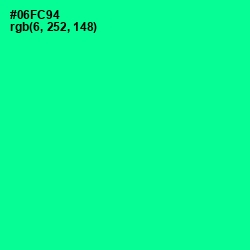 #06FC94 - Caribbean Green Color Image