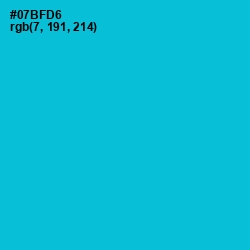 #07BFD6 - Cerulean Color Image