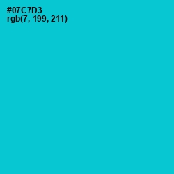 #07C7D3 - Robin's Egg Blue Color Image