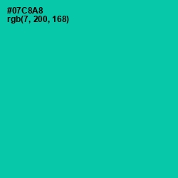 #07C8A8 - Caribbean Green Color Image