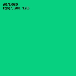 #07D080 - Caribbean Green Color Image