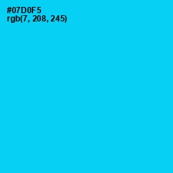 #07D0F5 - Bright Turquoise Color Image