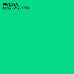 #07D98A - Caribbean Green Color Image