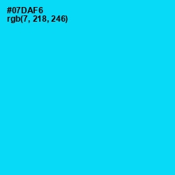 #07DAF6 - Bright Turquoise Color Image