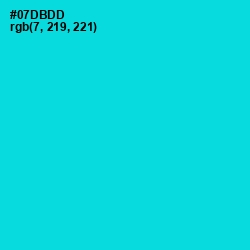 #07DBDD - Robin's Egg Blue Color Image