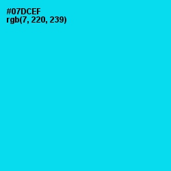 #07DCEF - Bright Turquoise Color Image