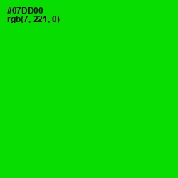 #07DD00 - Green Color Image