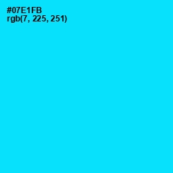 #07E1FB - Cyan / Aqua Color Image