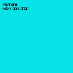 #07E4E8 - Cyan / Aqua Color Image