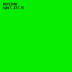 #07ED00 - Green Color Image